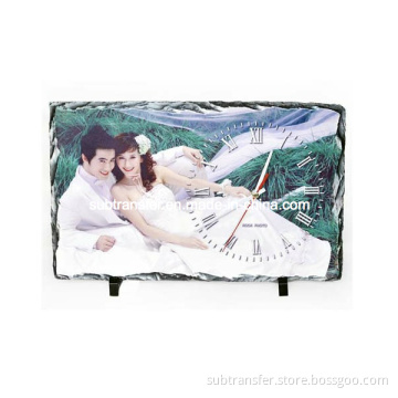 Sublimation Photo Slate/Rocks-Rectangular Shape Stone with Clock
